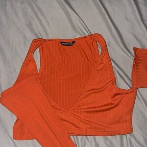 Orange crop top